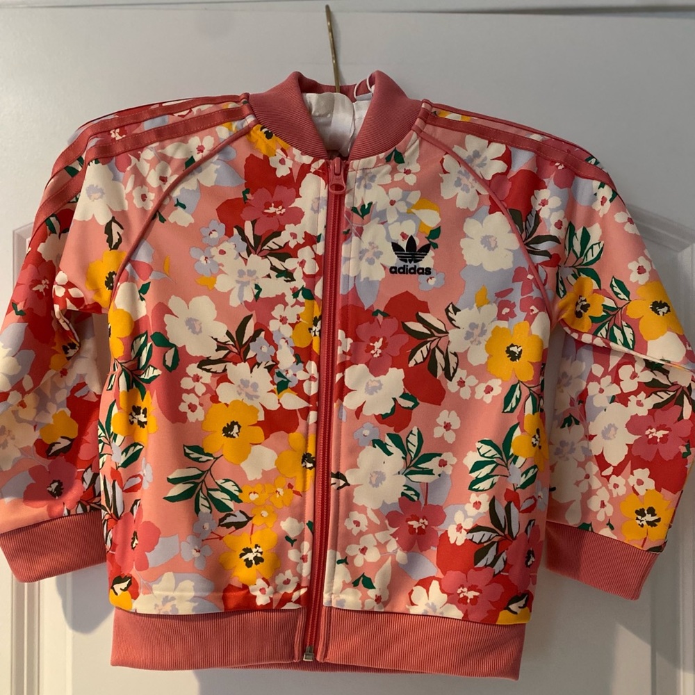 NWT adidas HER Studio London Girls Jacket Pink Floral Flowers